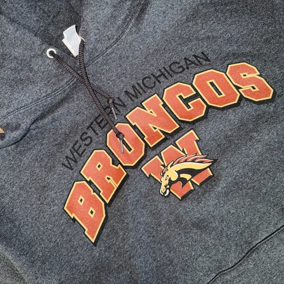 Western Michigan Broncos Dark Gray Hoodie Mens Medium - Picture 2 of 3